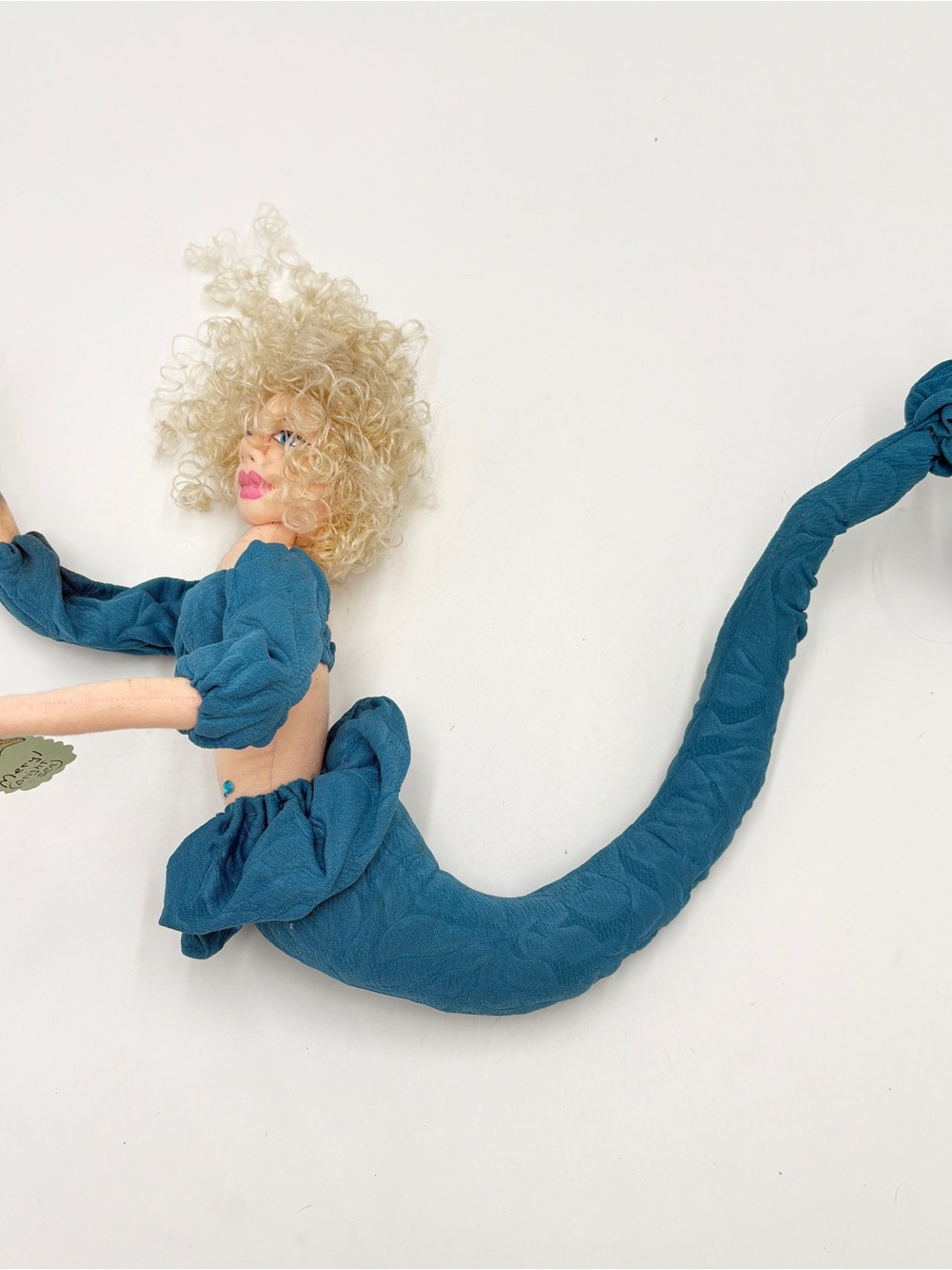 Vintage Handmade Mermaid Siren Plush Decor Meryl Bright Sea Ocean Beach Summer